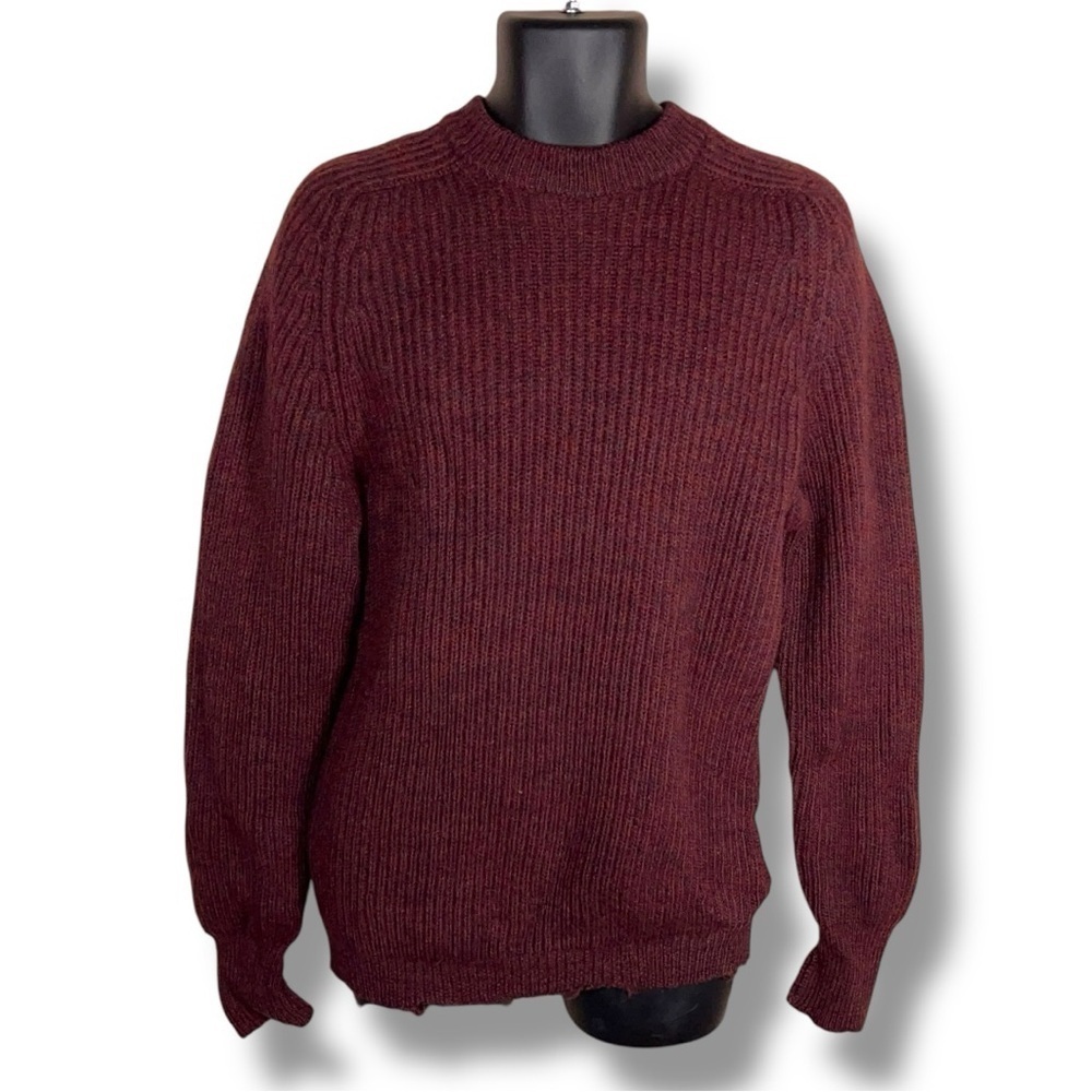 XL Vintage Kilspindie Burgundy Wool Mens Sweater Academia See Measurements Knit